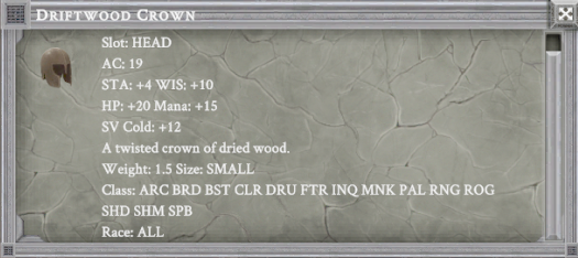 DRIFTWOOD CROWN item card